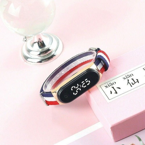 Uhr Digital LED Sport Nylon Armbanduhr Regenbogen Jungen Mädchen Kinder Herren Frauen - Bild 5 von 11