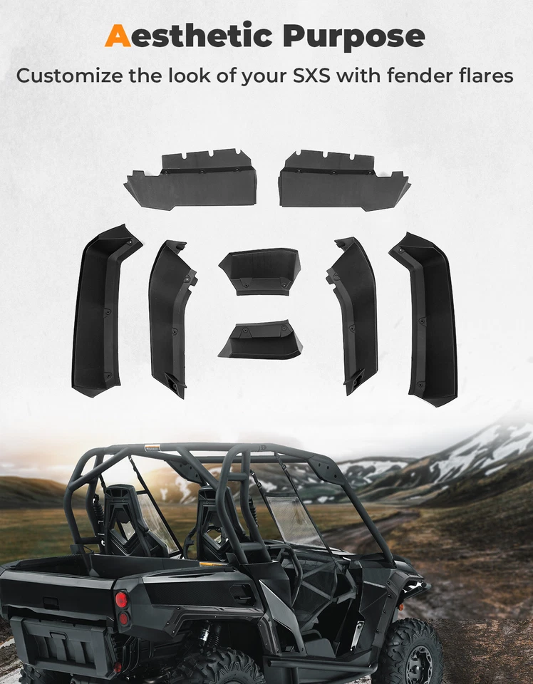 Fender Flares Heavy Duty para Can Am Commander 800/800R/1000 2011-2020 #715002451 Foto 4 de 4