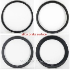 700C Road Bike Carbon Fibre Rim Clincher Bicycle Wheel with Alloy Brake Surface