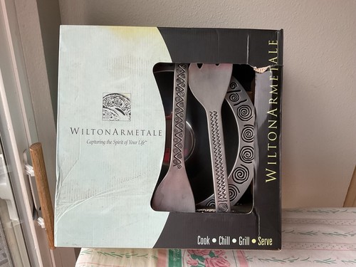 Neu 3 Stck. Wilton Armetale Reggae Große Salatschüssel & Salatbesteck Utensilien