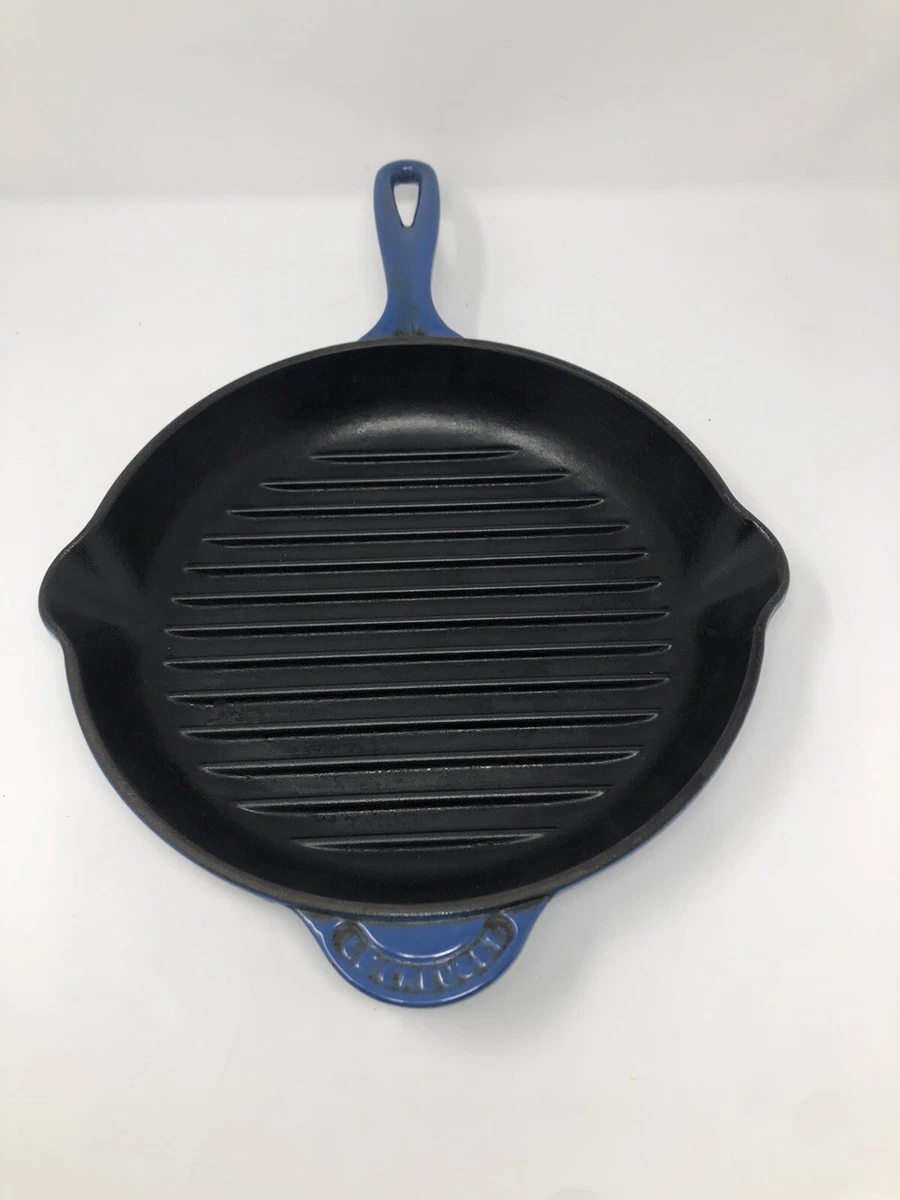 Le Creuset Grilling Pan Large Blue Enamel Cast Iron Cookware, 26 Cast Iron  Pan, French Pan 