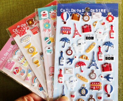 Travel Kitchen Stuff Happy Birthday Sweet Day Puffy Craft Scrapbooking Sticker