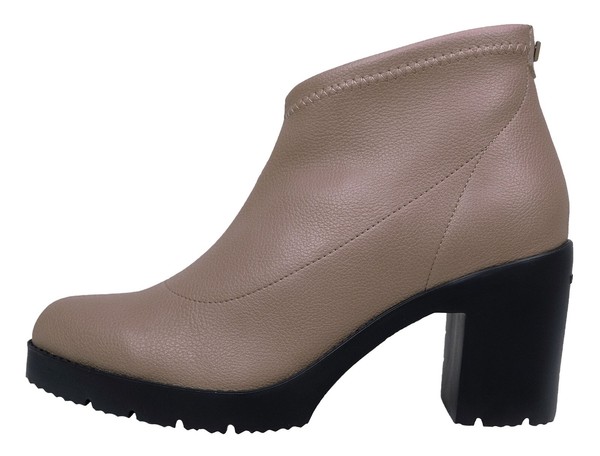 Wonders: Botines De Mujer Con Tacón  Lycra Beige M-4521