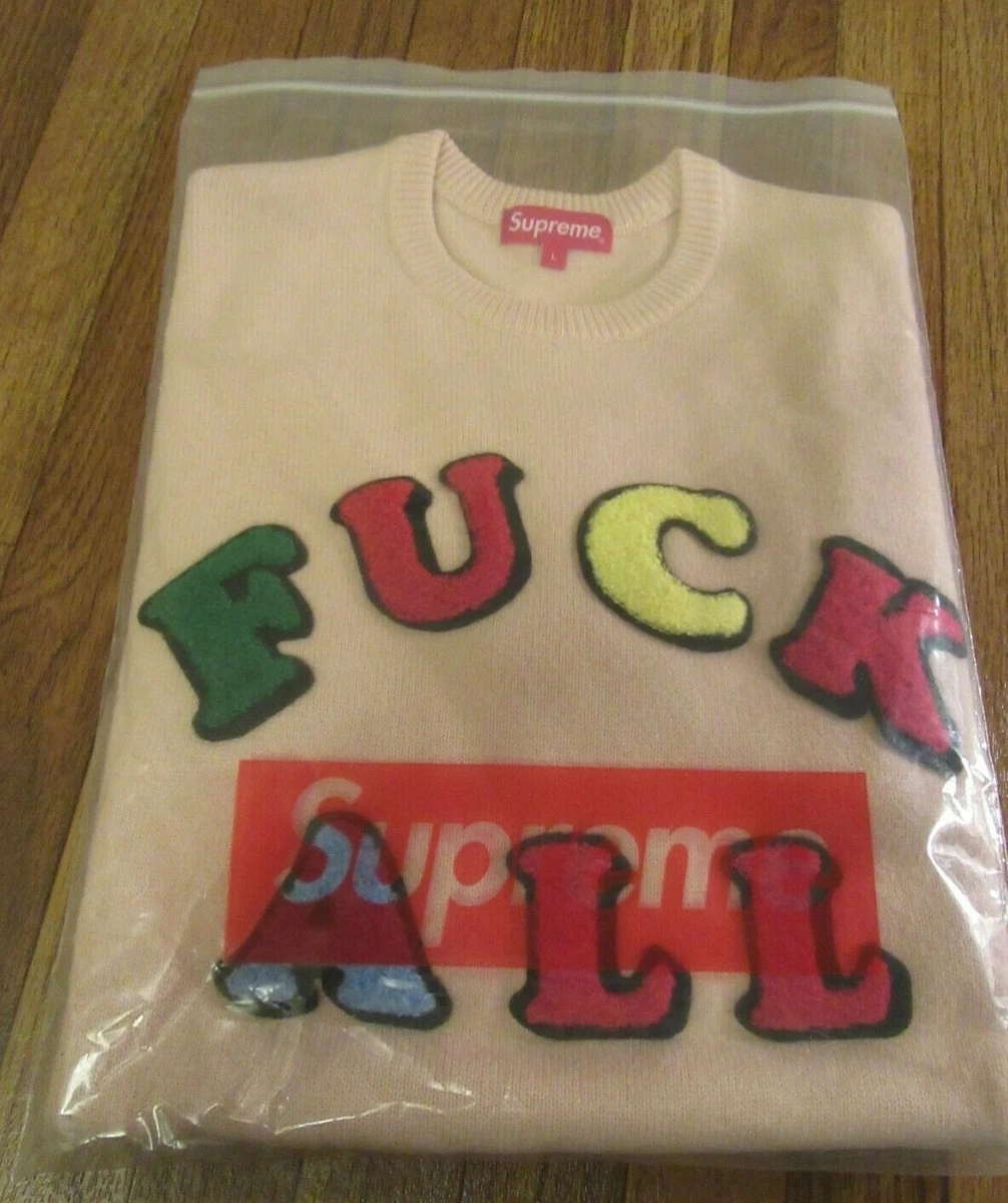 Supreme Jamie Reid F*ck All Sweater Size Large Dusty Pink SS21 Supreme New York