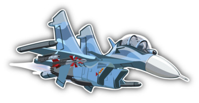 Autoaufkleber Kampfflugzeug Su 35 Flanker K287Sticker 12cm Toon Comic