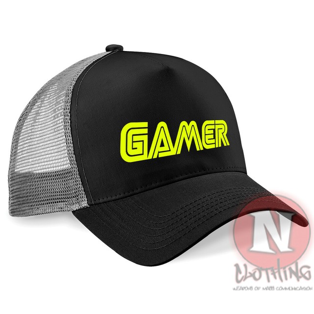 Gamer cap Half mesh retro trucker baseball hat gaming youtube eBay
