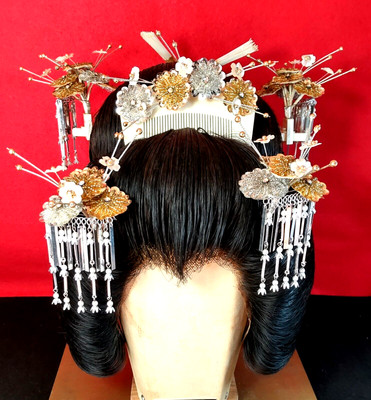 Japanese Bride Kushi Kanzashi set Boxed Beads Resin Kimono Hair Ornament #1356-6