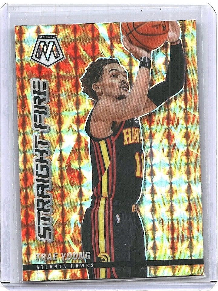 TRAE YOUNG 2020-21 PANINI MOSAIC STRAIGHT FIRE PRIZM SP ATLANTA HAWKS NBA