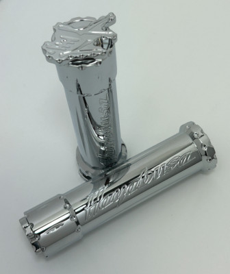 1999-2026 Hayabusa Custom Chrome Handlebar Grips With 3D Engraved Ball Cut Edges