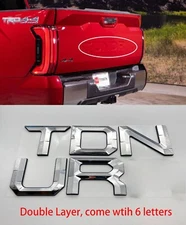 2022 2023 2024 Chrome Black Tailgate Emblem TUNDRA Tailgate Letters Insert Badge