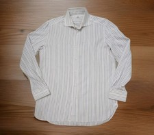 Borrelli Napoli Handmade In Italy Men's Linen/ Cotton Striped Shirt Size 40