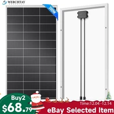 200W Solar Panel Mono 12V Battery Charge RV PV Home Off-Grid Battery Power Grid