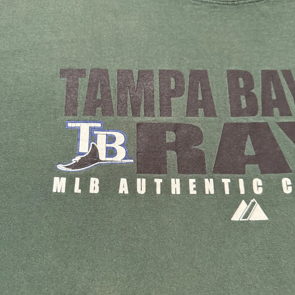 Vintage Tampa Bay Rays Shirt Mens XL Green MLB Baseball Majestic 2007 Tee - Image 3 of 4