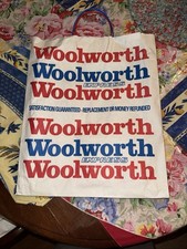 1980s WOOLWORTH Paper  Shopping Bag Blue/red ...