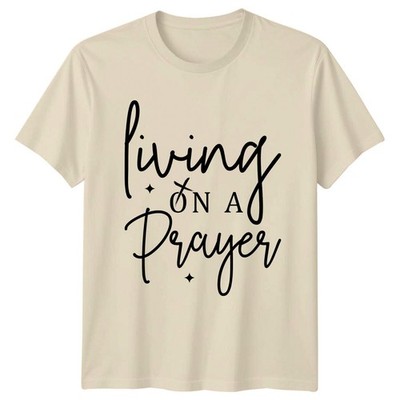 Grafik-T-Shirt Living On A Prayer Christian Faith