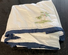 Pottery Barn Baby Kids Palm Trees Embroidered Crib Bed Skirt 16" Drop