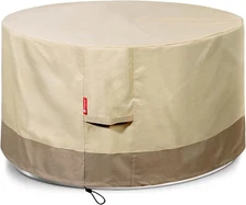 Fire Pit Cover Round 44" D x 24" H Waterproof 600D Heavy Duty Patio Gas Fire ...