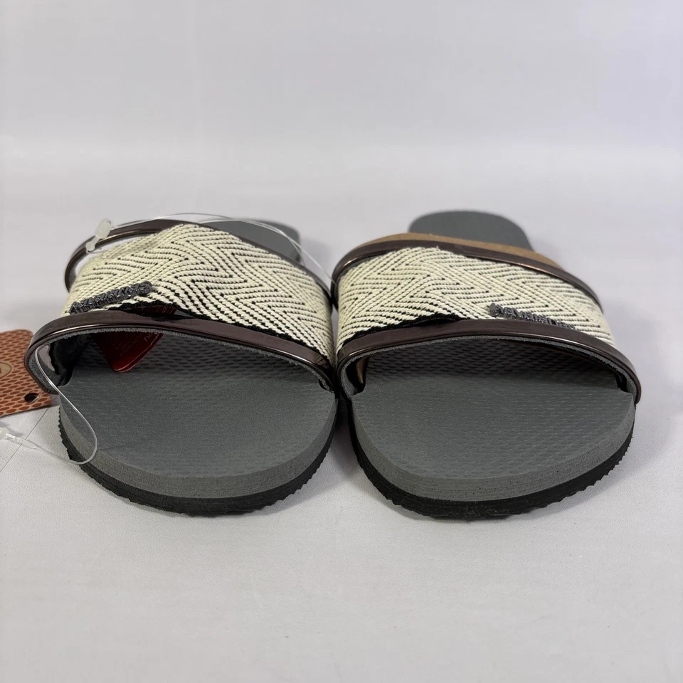 Sandalias sin cordones Havaianas gris acero para mujer talla 6W blancas grises metálicas Foto 3 de 4