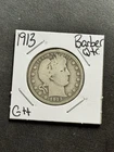 1913 P Barber Silver Quarter G+ Good U.S. 25c Type Coin (Raw18791)
