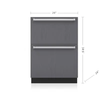 New Sub-Zero ID-24R 24" Integrated Double Drawer Smart Refrigerator-Panel Ready