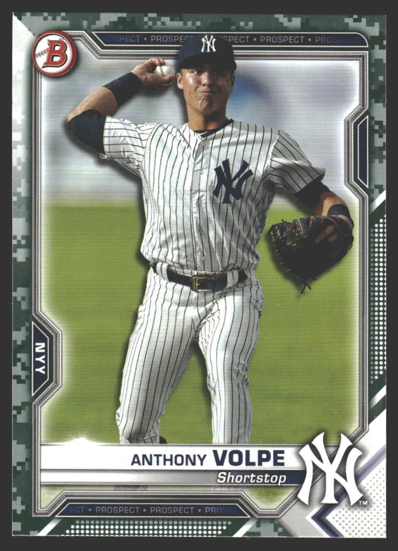 Anthony Volpe #BP-85 2021 Bowman Prospects Camo New York Yankees