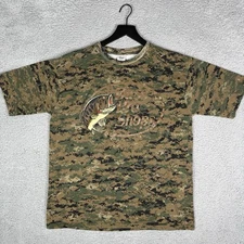 Vintage Bass Pro Shop Shirt Men’s Large Digi Camo y2k Big Logo Military Hunting