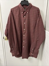 Lauren Ralph Lauren Shirt Mens Sz 17 34/35 Red Plaid Button Down 100 Cotton L/S