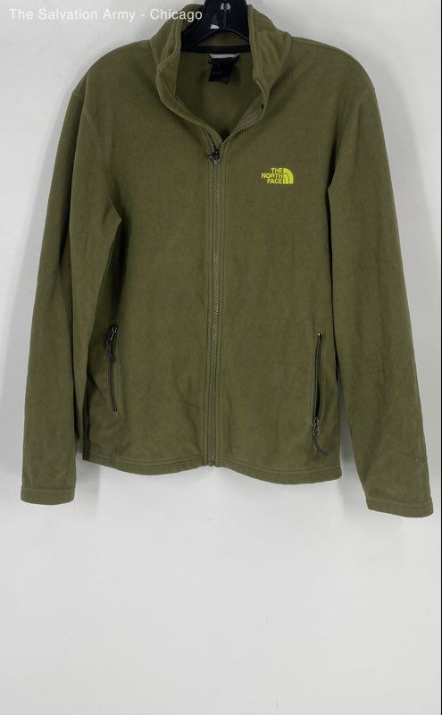 The North Face Mens Green Long Sleeve Full-Zip Fleece Jacket Size Small