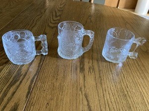 VINT. THE FLINTSTONES (McDONALDS) GLASSES/MUGS SET OF THREE