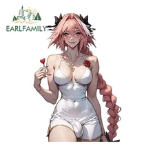 EARLFAMILY Astolfo Anime Car Sticker Bumper Artistic Hood Rearview Mirror Decal