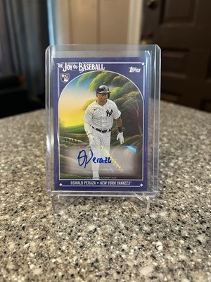 2023 Topps Bob Ross The Joy of Baseball Oswald Peraza Auto Prussian Blue /50 