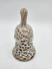 MURANO Bell Art Glass ITALY Millefiori Frosted Flower Drip Handle 4" Mustard Red