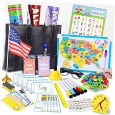 Pretend Play School Sets for Kids - With Teacher Bag, Whiteboard, Learning