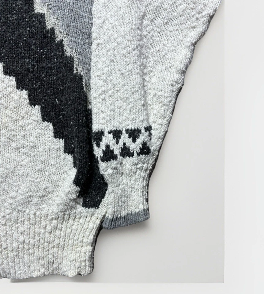 Cárdigan Suéter Vintage Años 90’s Liz Sport Multicolor Retro Tejido Abstracto Mujer’s M Foto 4 de 4