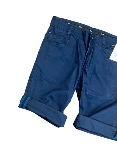HUGO BOSS BOY'S XS 12 BERMUDA SHORTS NAVY BLUE ROLL CUFF COTTON POPLIN NWT $128 - Picture 4 of 17