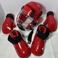 ProForce Karate Sparring Martial Arts Set- Medium Head Gear ,Kick Boxing, Gloves