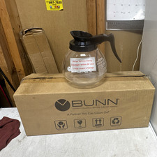 BUNN Glass Coffee Carafe Decanter w/ Black Handle Lid, Dishwasher Safe