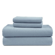 100 Cotton Flannel Sheets Twin Set French Blue 15" Deep Pocket 3 PCS