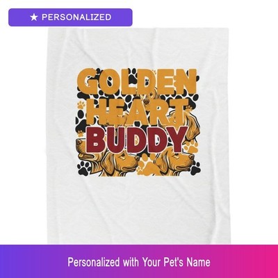 Custom Golden Retriever Pet Lover Blanket Personalized Name Dog Easter Gift