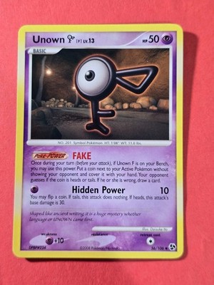 2008 Pokemon Diamond and Pearl Great Encounters #56 Unown F, UC, NF/H, cd2