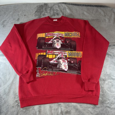 #ad Vintage 1990s Kmart Michael Andretti Indy car screen print XL Jerzees RARE $65.00