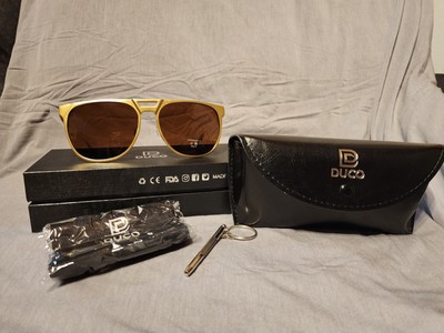 DUCO Retro Polarized Sunglasses  UV400 Protection Lightweight AL-MG Frame DC3052