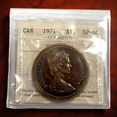 ICCS SP-66 Specimen I971 Canadian British Columbia Centennial TONE Silver Dollar