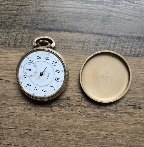 Antique Landis Illinois Co. RPG 10K gold-plated pocket watch, not working.