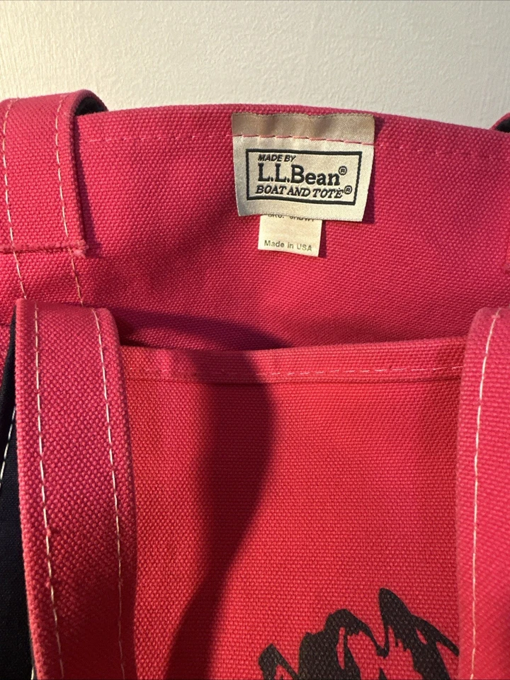 LL Bean Boat & Tote Bag Rosa Brillante Floral GRANDE Talla Rosa Tulipán De Colección Foto 2 de 4