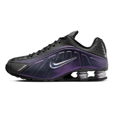 靴 NIKE SHOX R4 25cm Nike Men's Shox R4 Black /Metallic Silver/Purple Dynasty IO4546