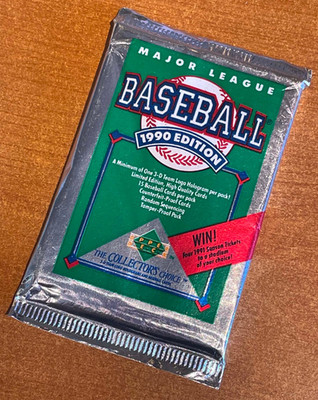 1990 Upper Deck Baseball -Unopened Foil Pack Sealed 15 Cards
