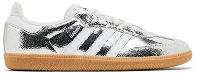 Adidas Samba OG 'Silver Metallic Cracked Leather' JR0035 Womens Sizes