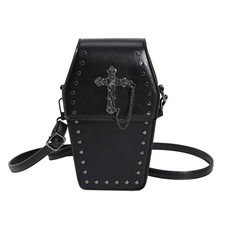 Goth Purse Coffin Halloween Purses Clutch Shoulder Bag Small Crossbody Bag Sp...
