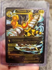 Pokemon Black Foil Fan Art Vinyl M Beedrill EX Textured Collector Card